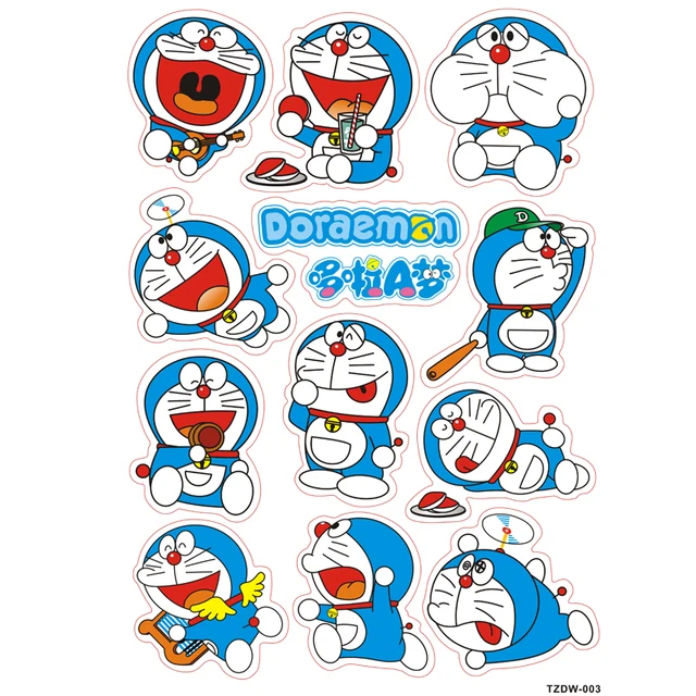 12 pcs/lot Doraemon pokonyan decal stiker Tahan Air PVC