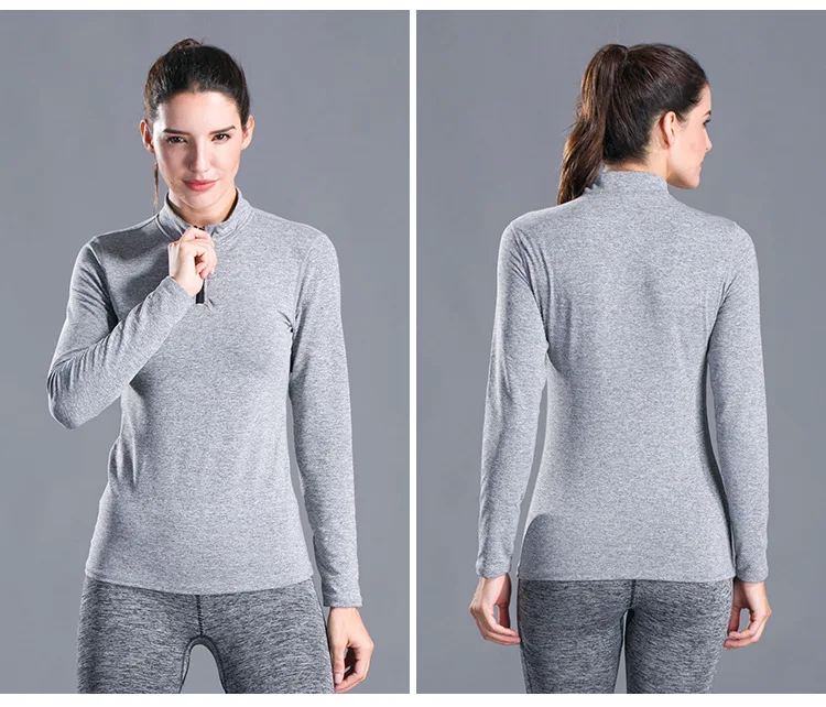 Autumn Yoga Jacket with Velvet Yoga Shirt Female Exercise Suit Long-sleeved Tight Collar Zipper Sports Shirt Running Jacket2
