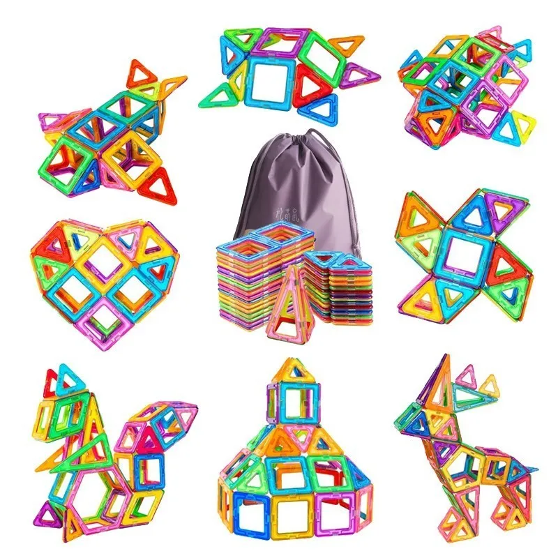 

109pcs Big Size Magnetic Designer Blocks Plastic Building & Construction Toys Magnetic Tiles Set Educational Toys
