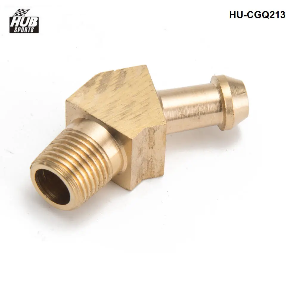 Hubsports  -45 Degree Turbo Compressor Brass Boost Nipple Garrett T2 T25 T3 Turbo 1/8