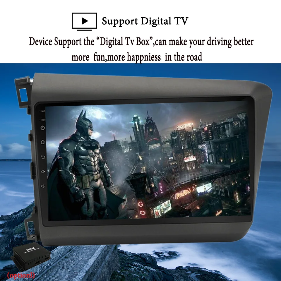 Excellent 2Din Android 9.1 RAM 4GB DSP 10.1" Car Radio Stereo For Honda Civic 2012 2013 2014 2015 GPS Touch screen Multimedia Player 17