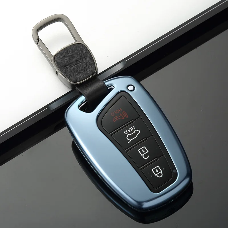 Алюминий брелок для автомобильных ключей ракушками ключ защитные крышки для hyundai ix45 Grand Santa Fe Equus Genesis 2013- 3/4 кнопки дистанционного ключа