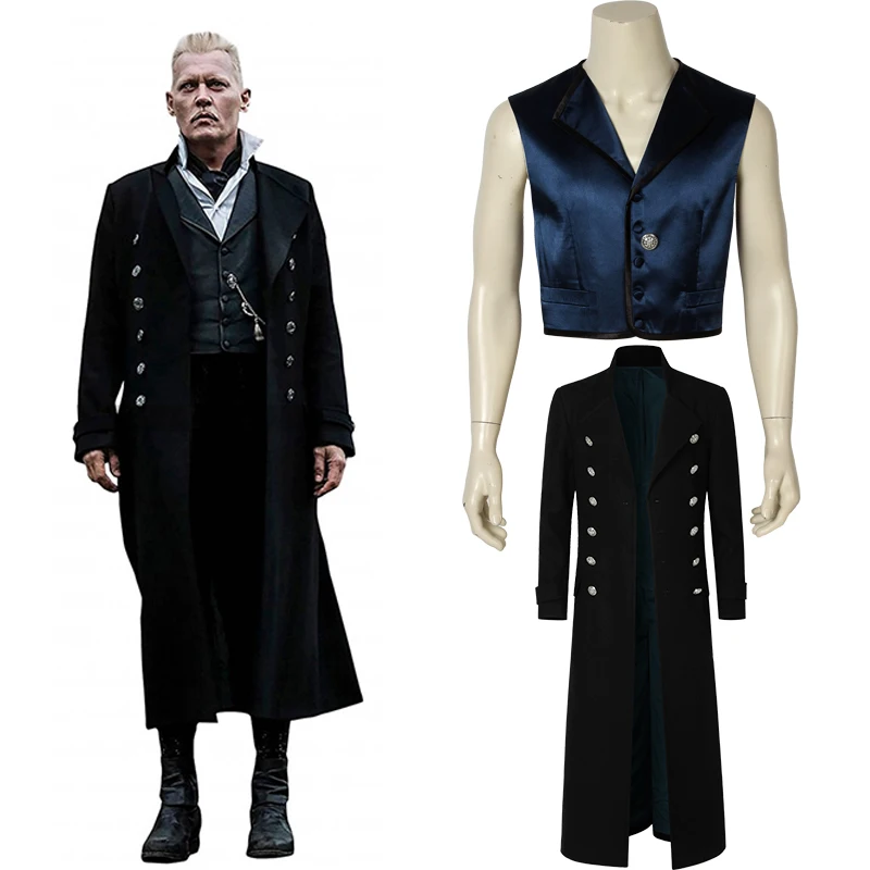 

Fantastic Beasts and Where to Find Them 2 Costume Gellert Grindelwald Cosplay Carnival Adult Men Halloween Custom Made Only Coat