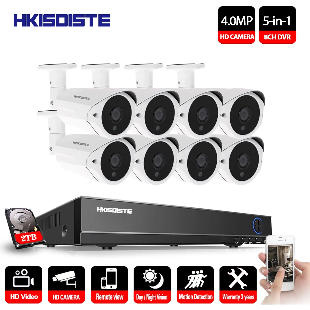 4MP Camera System 8ch AHD 4.0MP Cameras Bullet Outdoor HD Video Surveillance Kit Security Camera CCTV System 4MP Camera System 8ch AHD 4.0MP Cameras Bullet Outdoor HD Video Surveillance Kit Security Camera CCTV System