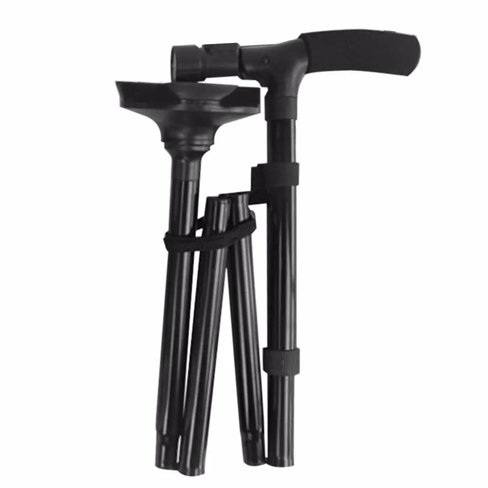 Base para T-guiador Cana para Anciãos Dobrável Homem Velho Segurança Bengala 4 Cabeça Pivotando Confiável Trekking Caminhadas Pólos Luz Led 8 4 cabeça pivotando confiável base para t-guiador