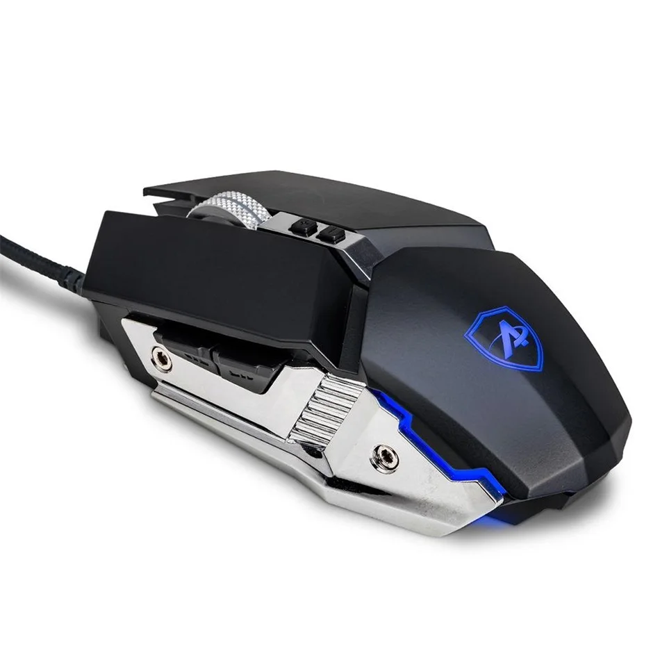 Ajazz 110S mechanical mouse DPI max 3200 gaming mouse 4 color backlight 6-key customization for both hands for lol PC laptop  (7)
