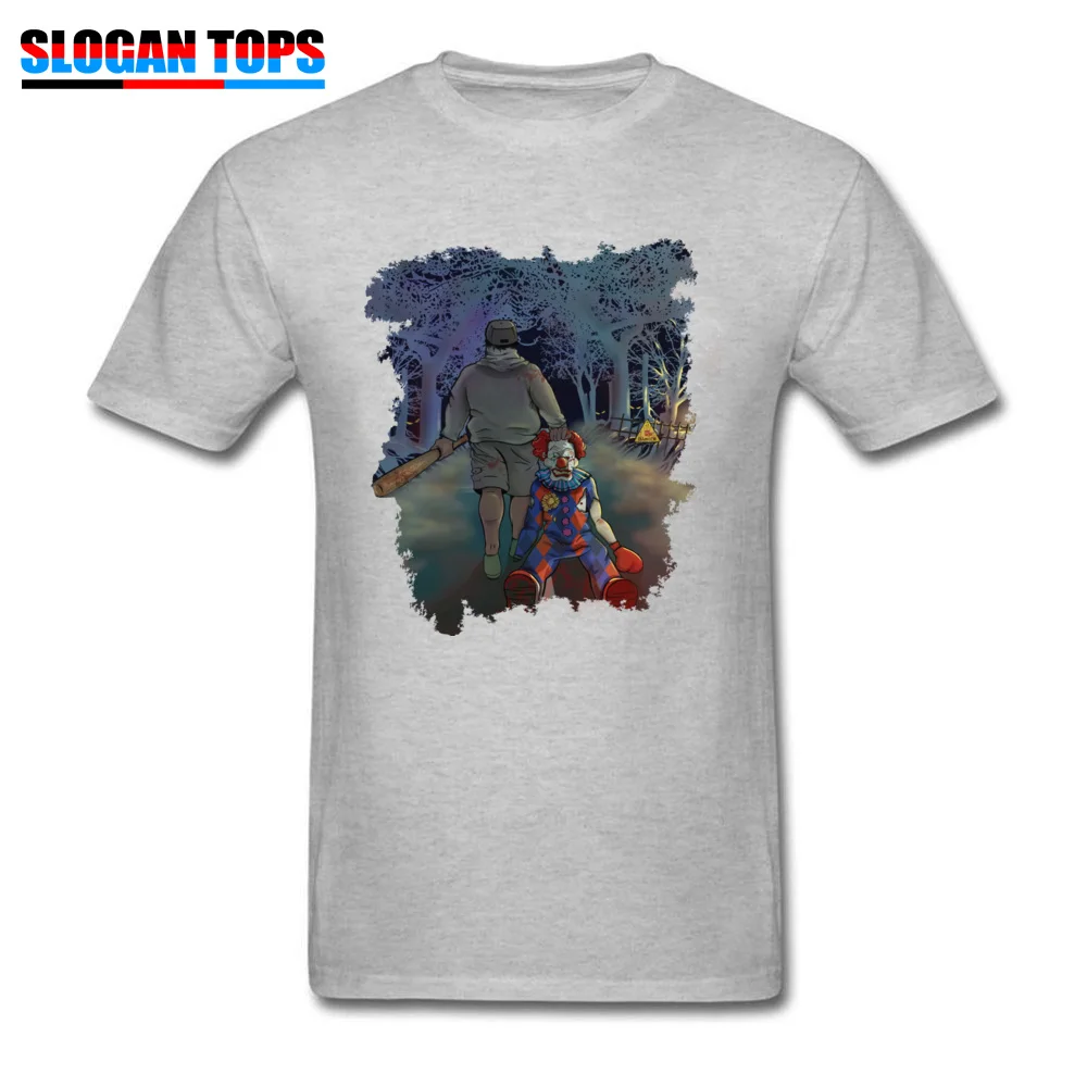 Fitness TightCustom Short Sleeve Tops & Tees ostern Day Special O Neck 100% Cotton Tee-Shirts Man Tshirts Bye Bye Clowns  Bye Bye Clowns grey