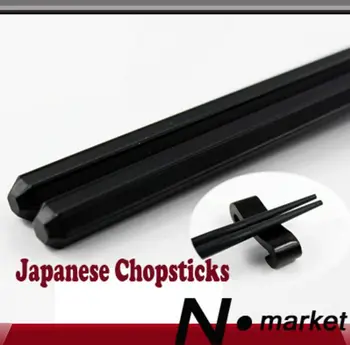 

10 pair Black Plastic Japanese Scrub Chopsticks Sushi Resturant High Strength Chopsticks