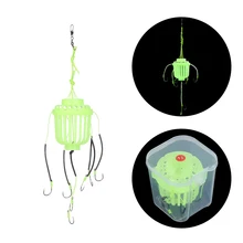 7 крючков сильный углеродного Сталь пластмасс Sharp световой взрыв крюк прочно голову море коробка для карпа сферические рыболовные снасти