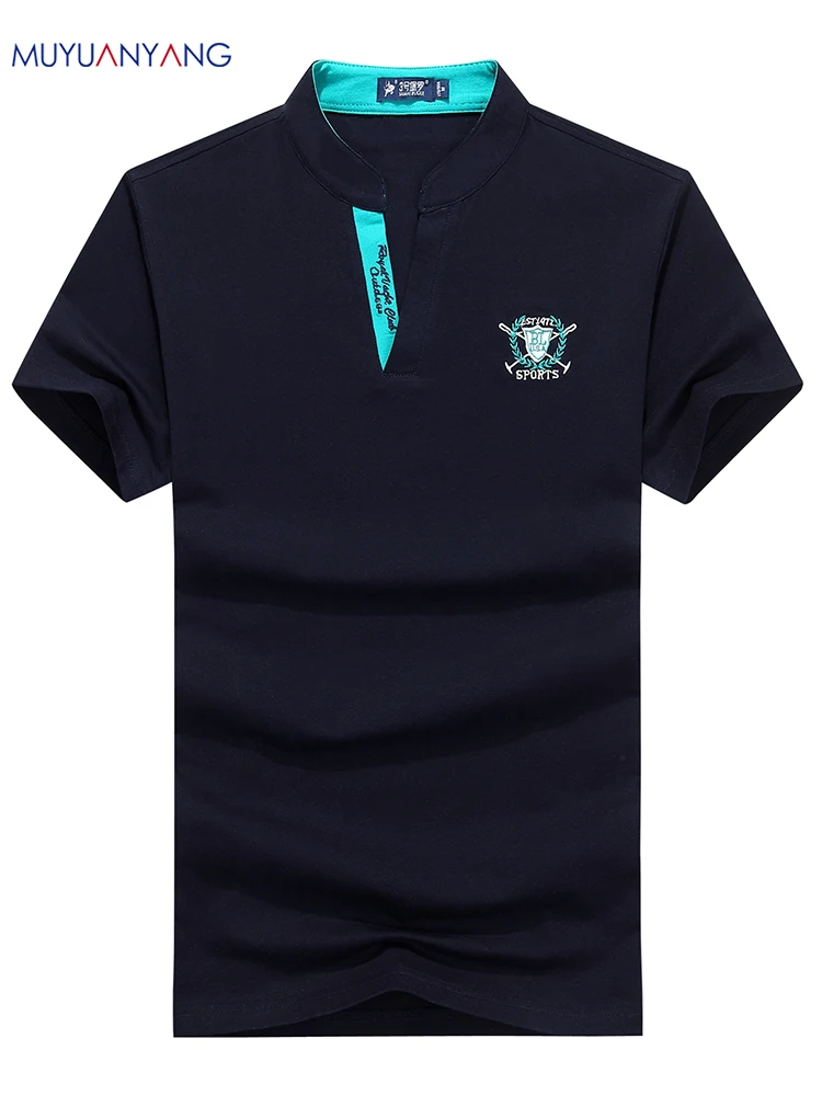 

Mu Yuan Yang Men Solid Color Short Sleeves Polo Shirts Men's 2019 Summer Fashion High Quality Tees Male Large Size 3XL Polos