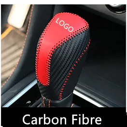 Углеродное волокно кожаный рычаг переключения передач защитная крышка для Subaru Forester XV AB388 - Название цвета: Carbon Fibre
