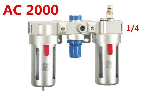 

Free Shipping FRL AC2000 1/4 inch with copper cartridge Manual drain pressue guage airtac type air filter regulator lubricator
