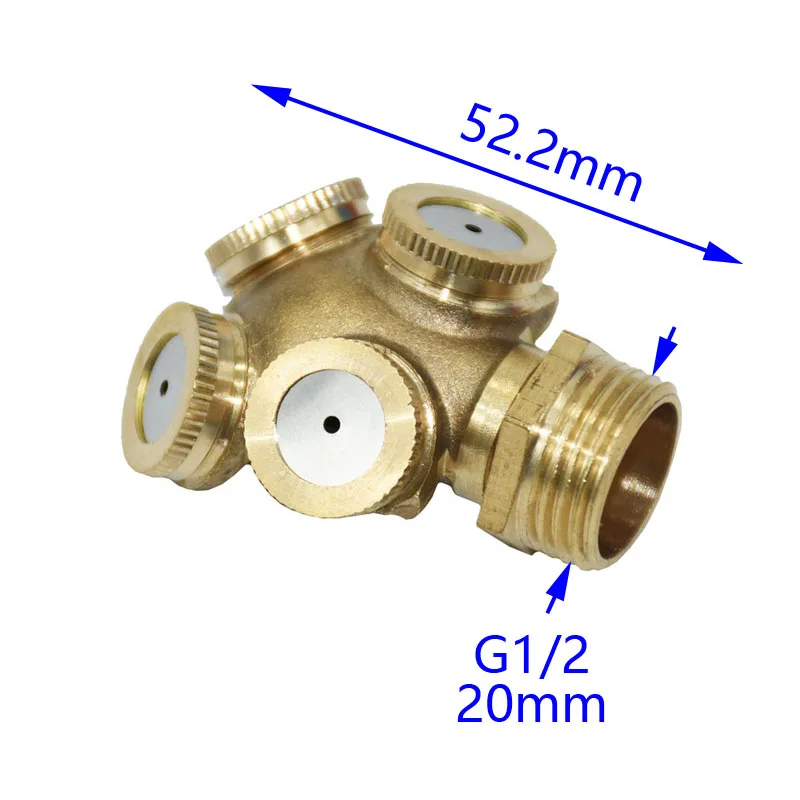 4 отверстия Регулируемый латунный распылитель запотевание сопла садовые спринклеры ирригационный фитинг жардим домашний полив садовые инструменты 1 шт