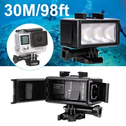 Go Pro Водонепроницаемый светодиодный флэш-видео, подводный фонарик лампы крепление для GoPro Hero 4/3 + SJCAM/Xiaomi Yi аксессуары