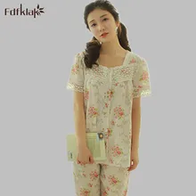 Пижама Для женщин \ Coton пижамы большого размера хлопок короткий рукав Летняя мужская пижама комплекты детской одежды; пижама одежда для взрослых дома Для женщин Pijama E1221