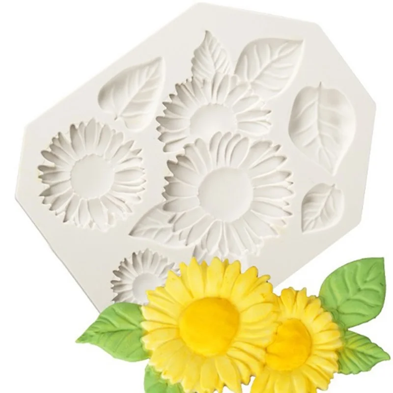 

3D Cake DIY Christmas Tree Rose Flower Form Silicone Molds Cookie Cutter Wedding Cake Decorating Fondant Baking Pastry Tools