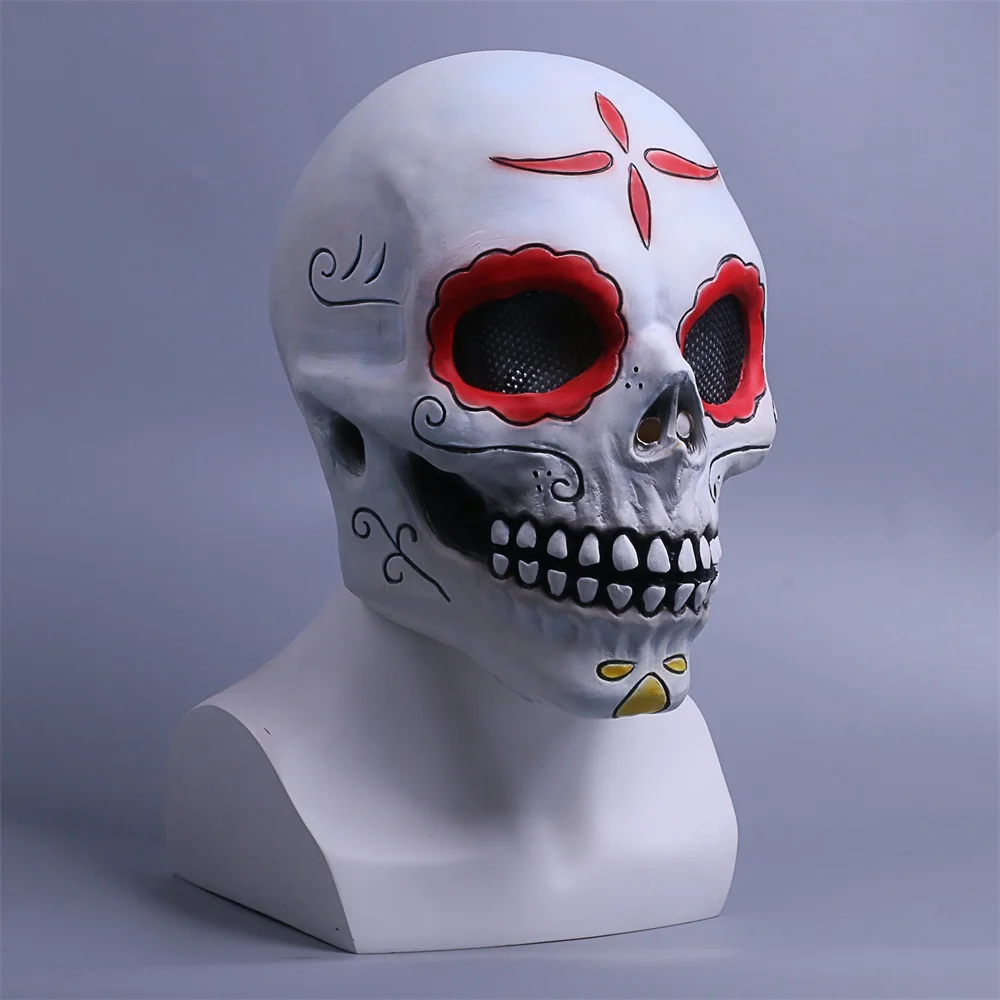 Day of the Dead Mask Cosplay Fancy Dress Halloween Mask Skull Horror Scary Mask (13)