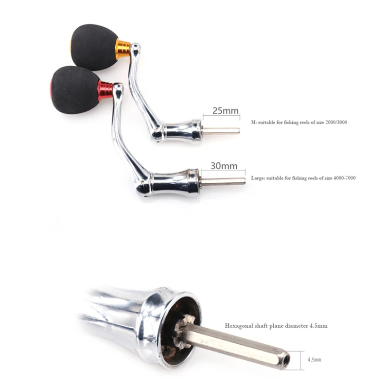 Aluminum Alloy Fishing Reel Handle Knob Fishing Tackle Accessories Spinning Reel Foldable Rocker Be applicable 99% Reel