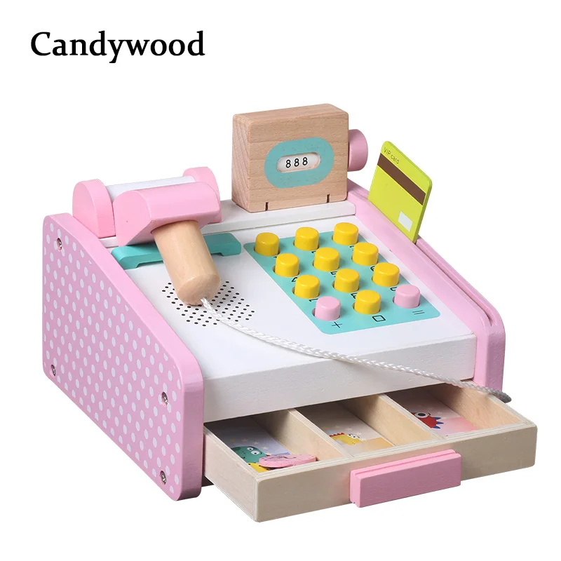 Candywood Pretend Play Groceries Toys Supermarket Cash Register Scanner Checkout Counter toys for children kids girl gifts