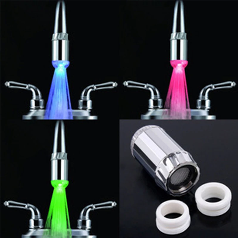Temperature Sensitive Gradient LED Water Faucet Light Water Stream Color Changing Faucet Tap Sink Faucet For Kitchen & Bathroom