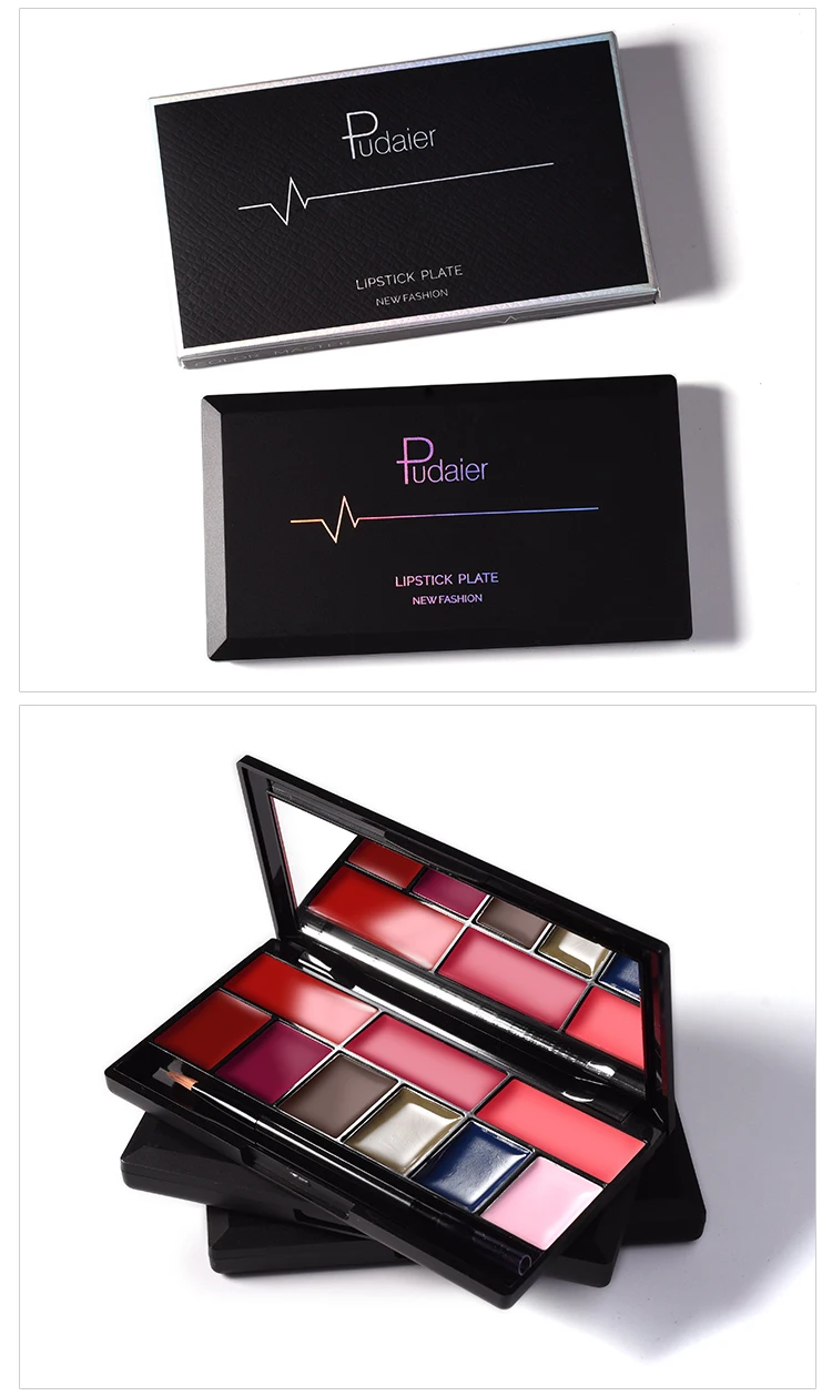 Paleta de Batom com Uma Maquiagem de Longa Pudaier Profissional Moda Cores Pintura Lábios Duração Vermelho Roxo Branco 2021 9 12 High Quality Beleza e saúde