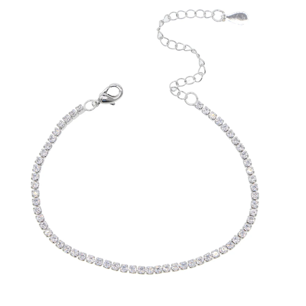 

Fashion classic AAA+ sparking cz tennis chain bracelet sweet girl women trendy jewelry gorgeous thin small chain women bracelets