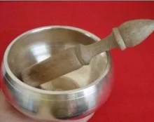 3," дюймовый белый старый Йога редкая тибетская Поющая чаша+ деревянные палочки чаши бронзовые ремесла