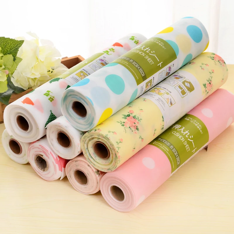 

Waterproof Dots Floral Pattern Kitchen Anti-oil Table Pads Insulation Mats Table drawer wardrobe decoration 30 x 300cm