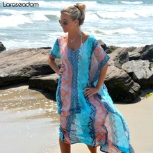 Beach Dress Kaftan Pareo Sarongs Sexy Cover-Up Chiffon Bikini Swimwear Tunic Swimsuit Bathing Suit Cover Ups Robe De Plage#Z021