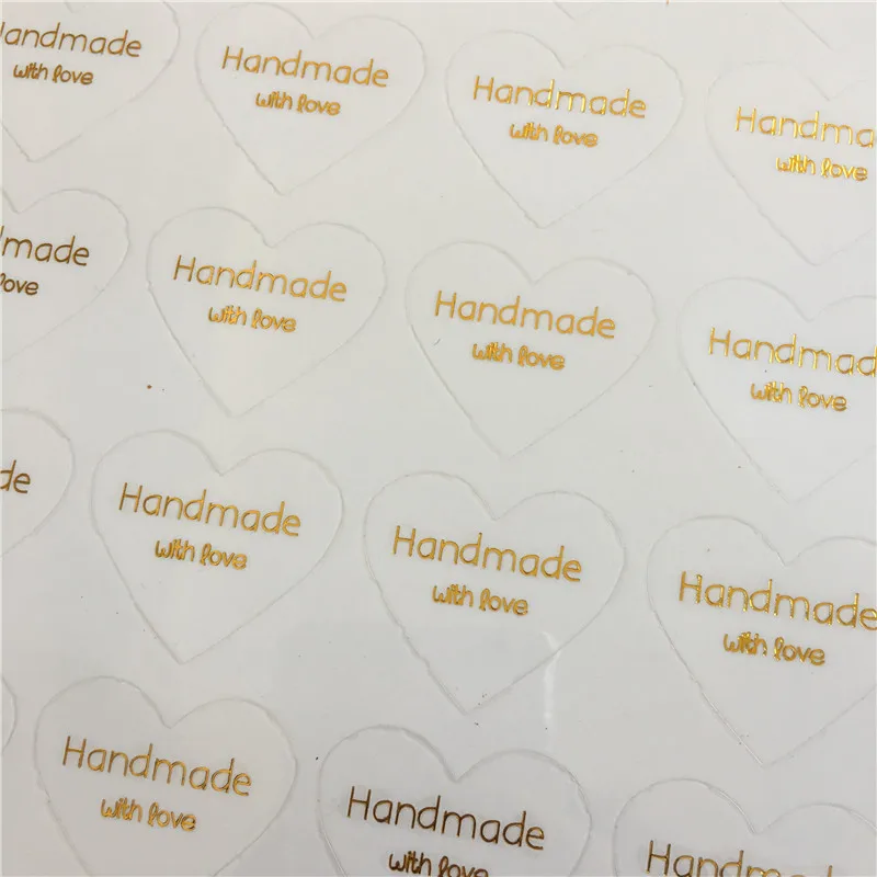 

100PCS Handmade Thank You Stickers Label Transparent PVC Labels Customize Adhesive Stickers For Gift Wallpaper Boxes Cookies