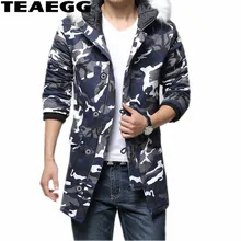 TEAEGG Casual Winter Jacket Men Parkas Mujer Thick Camouflage Green Cotton 2017 Mens Winter Jackets Outwear Male Clothing AL498