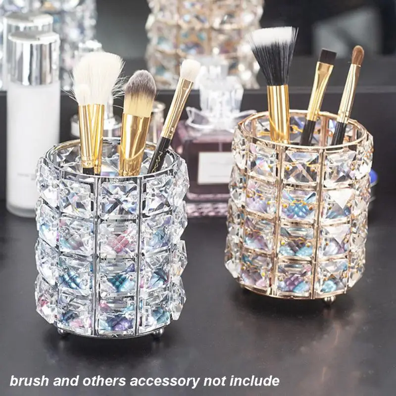 

1PC Multi-Purpose Crystal Storage Holder Cosmetic Brush Makeup Holder Pencil Bucket Pen Storage Rack Container Rated 4.8 /5 base