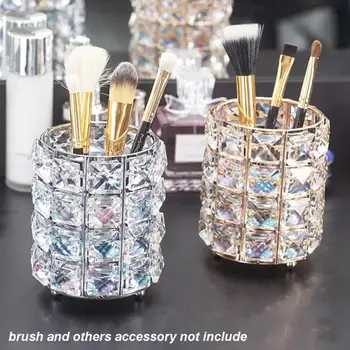 

1PC Multi-Purpose Crystal Storage Holder Cosmetic Brush Makeup Holder Pencil Bucket Pen Storage Rack Container Rated 4.8 /5 base