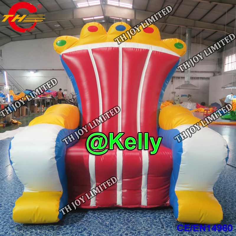 free air shipping inflatable throne chair, 2m high pvc tarpaulin