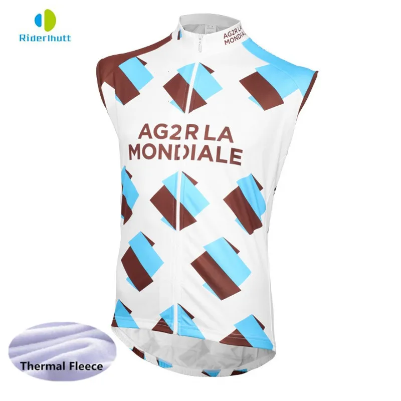 

2018 winter fleece team AG2R cycling vest super Breathable warmer jerseys windproof vest quick-dry clothing Bicycle maillot