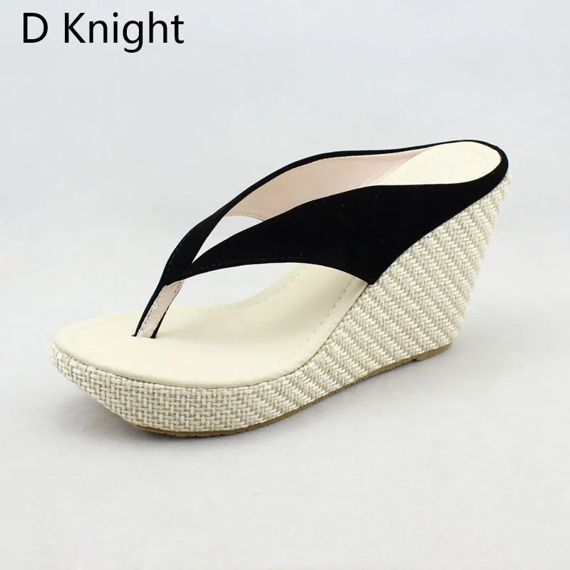Bohemia Summer Platform Wedges Sandals Comfortable Slip On Slippers Black Red Pink Flip Flops Wedges Heels Sandalias Plataforma (12)