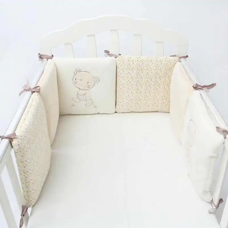 Высокое качество 6 шт./лот хлопок бампер детская кровать протектора кроватки бампер новорожденных малышей кровать Постельное белье