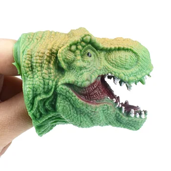 

Animal Dinosaur inger Puppet Triceratops Hand Puppets Role Play Realistic Head Dinosaur Finger Glove Toys Children Dolls Finger