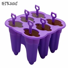 6 отверстий Пищевая силиконовая форма для Фруктового мороженого на палочке поднос для мороженого летние прохладные Формочки для фруктового льда с крышкой кухонной формы
