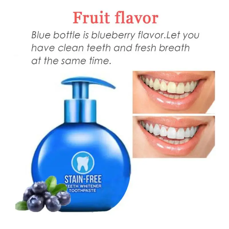 Magical Baking Soda Whitening Toothpaste Fruit Press Type Intensive Stain Removal Teeth Whitening Cleaning Toothpaste Oral Care