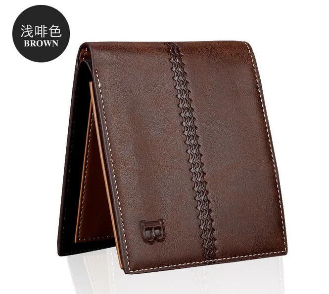 New Men wallets Coin zipper Pocket fashion short Design men&#39;s wallet Leather Wallet D383-in ...