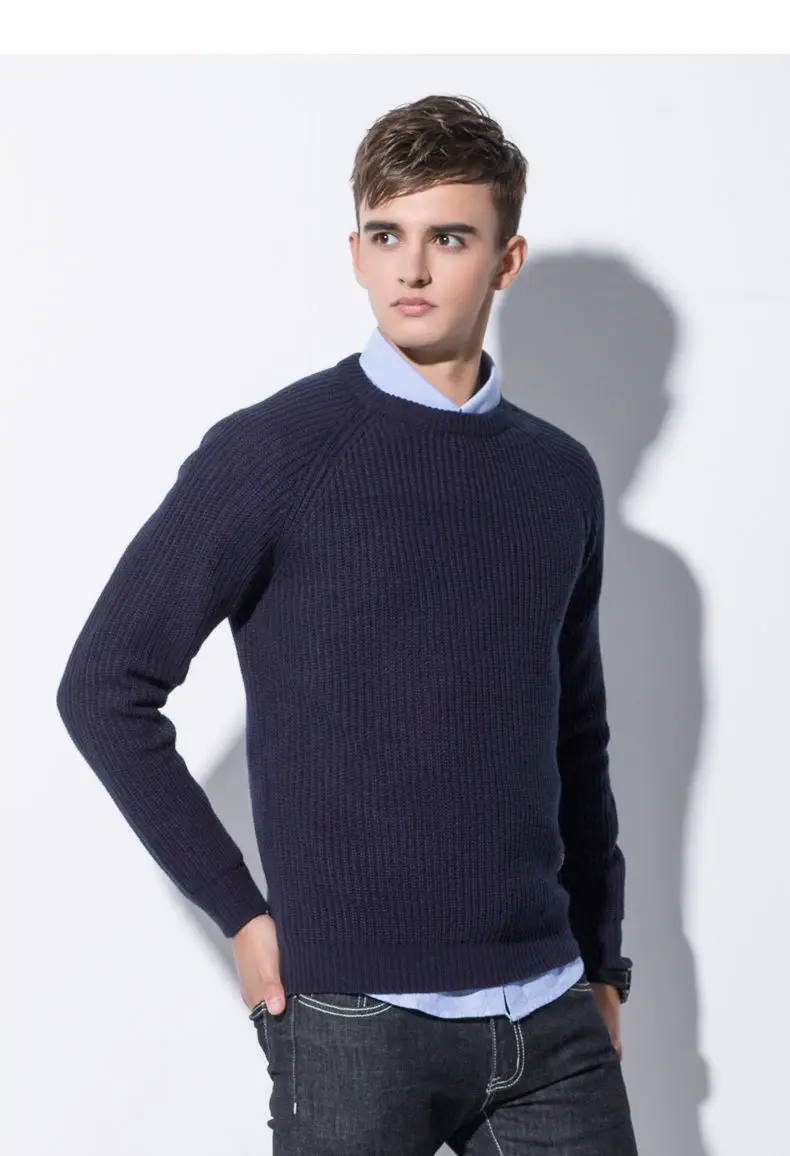3Color Winter Men Pullover Sweaters Warm Thick Sweater Men Autumn Knited Male Pullover Jumper Navy Red Khaki Brand Muls M-4XL-18