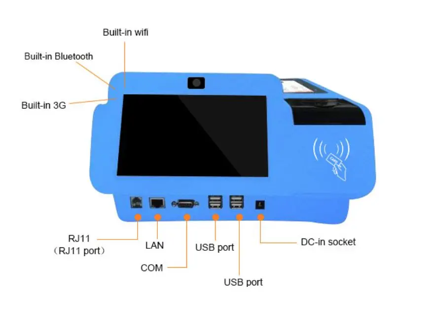 9.7 "Android pos Планшеты ПК POS машина кассовый аппарат