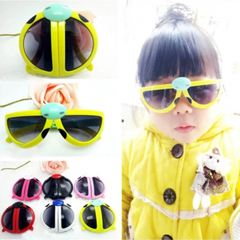 

4 Colors Kids Birthday Party Gift Folding Cartoon Ladybug Eyewear Boys Girls Favor Foldable Ladybug Glasses Toys For Children
