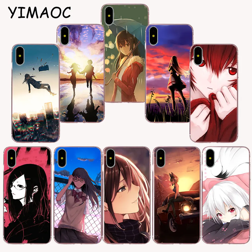 

YIMAOC 168z Fashion cartoon girl Soft TPU Silicone Case for iPhone X r s Xr Xs Max 8 7 6S 6 Plus 5 5s SE