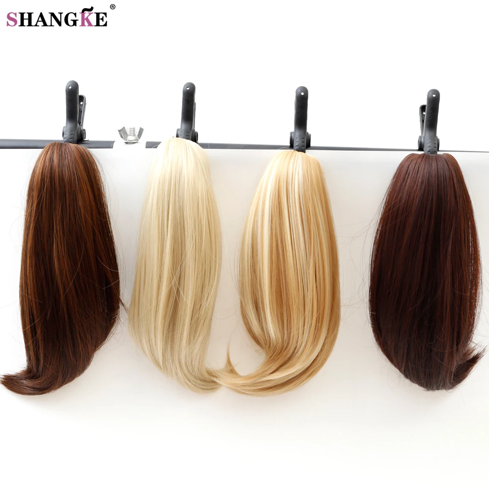 

SHANGKE Short Straight Clip In Hair Tail False Hair Ponytail Hairpins Synthetic Heat Resistant Fake Hair Piece