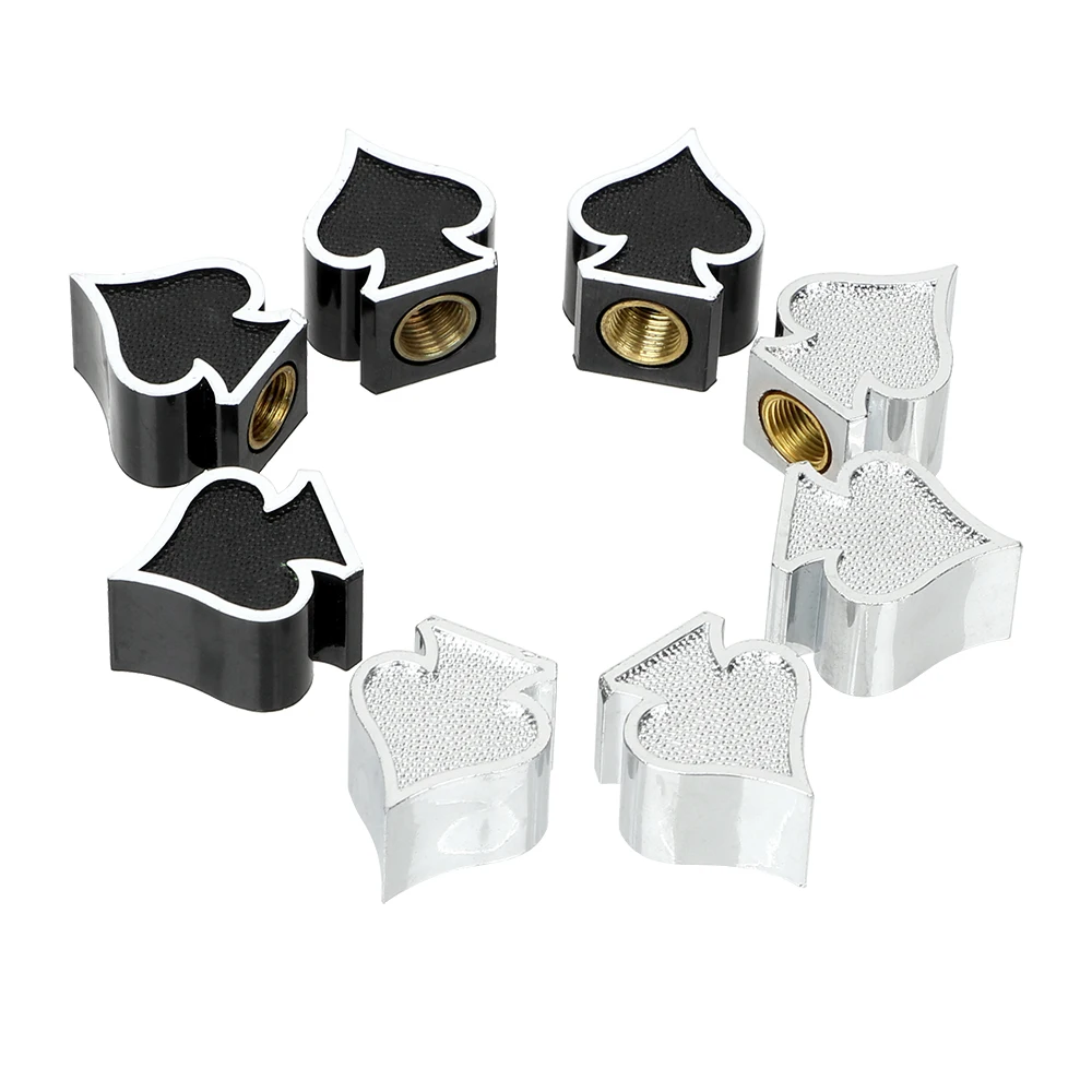 

LEEPEE Car Tire Air Valve Cap Dust-proof Poker Style Universal 4pcs/lot Car Wheel Tyre Stem Air Caps Covers Car Styling