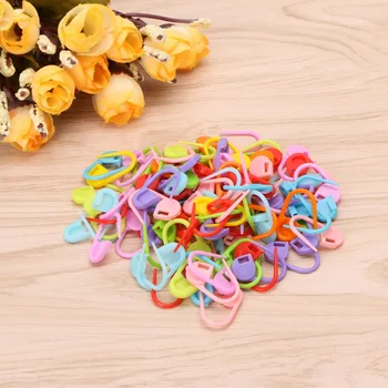 

100Pcs Colorful Knitting Stitch Markers Crochet Locking Tool Craft Ring Holder