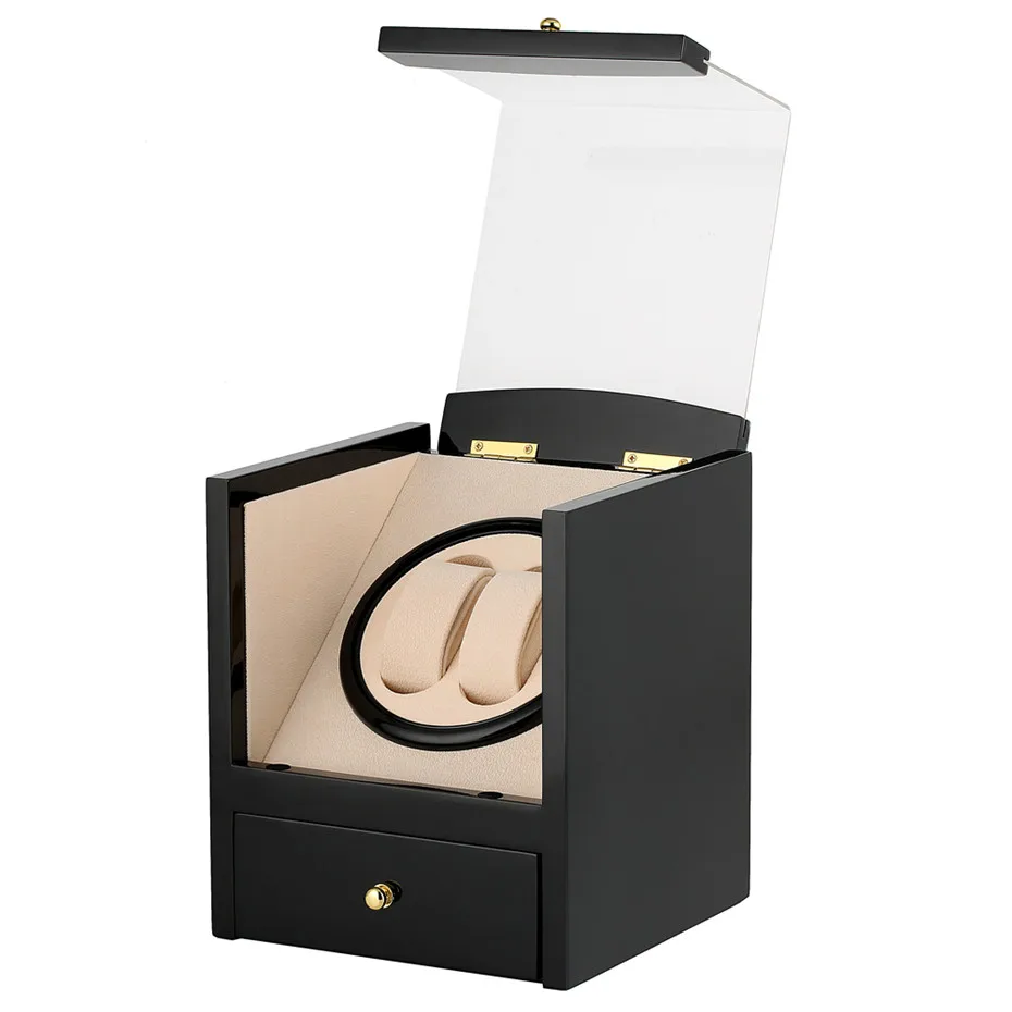 

Automatic Watch Winder Drawer Type Storage Box UK/US/AU/EU Plug Motor Shaker Holder Mechanical Self Wind Watches Winders Box
