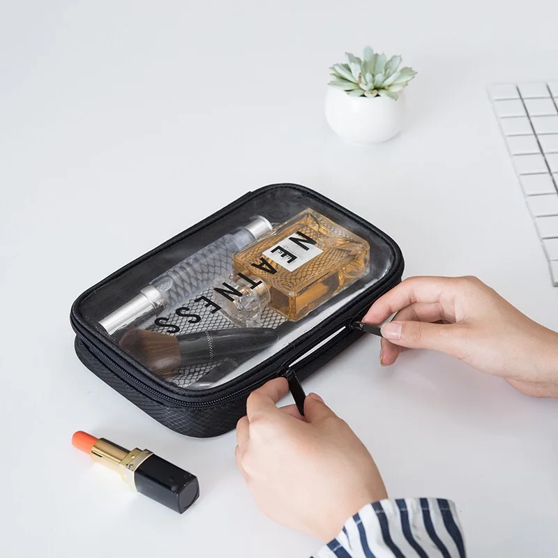 ETya شفافة التجميل أكياس Neceser حقيبة ماكياج محمولة المرأة الأزياء PVC الحقيبة السفر المنظم مستحضرات التجميل حقيبة مستحضرات تجميل